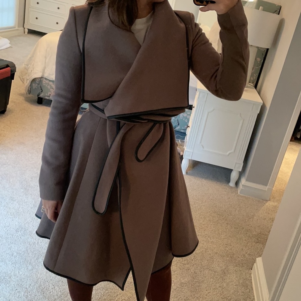 BCBG MAX AZRIA Wool blanket wrap coat XS